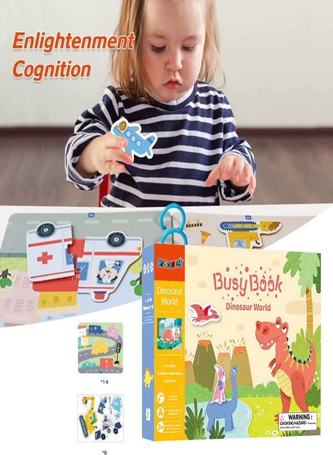 Kidology Montessori Quiet Book for Toddlers | Montessori Busy Book for Kids to Develop Learning Skills | Preschool Educational Travel Toy for Boys and Girls Sensory Book for Kids (Dinosaur World) - Image 4